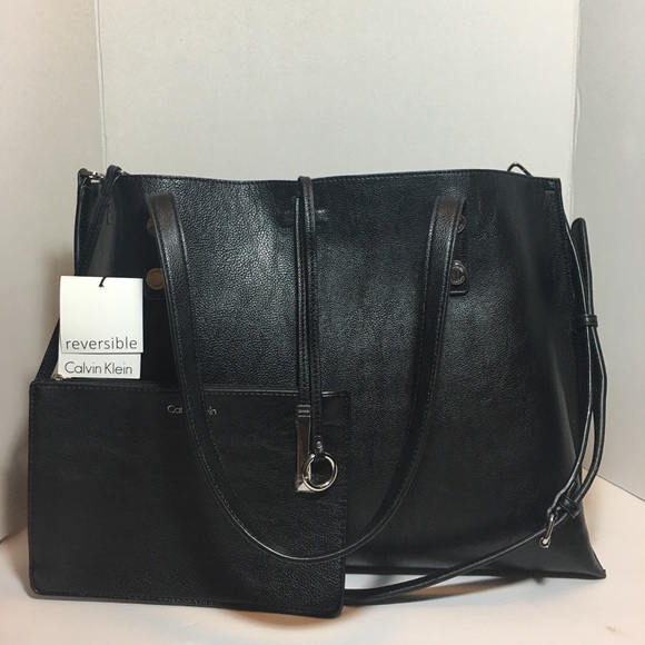 calvin klein reversible tote black